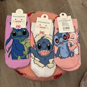 Kids Cartoon Socks - Purple, White, Pink